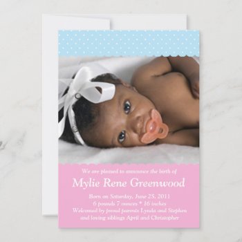 Cute Baby Announcement by TreasureTheMoments at Zazzle