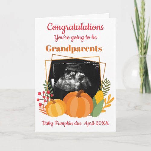 Cute Baby Announcement Scan Pumpkin Congraulations