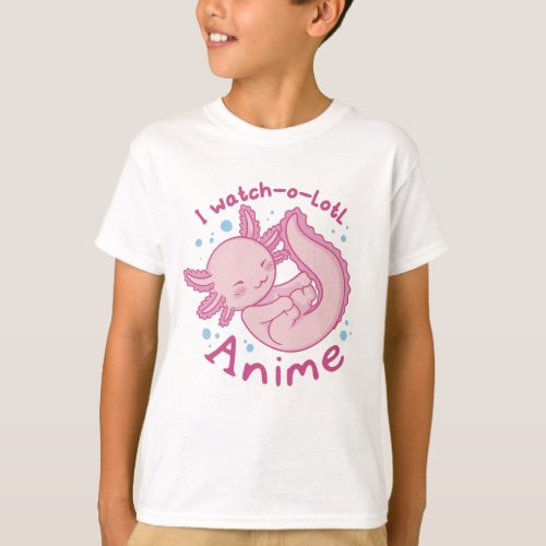 Cute baby axolotl anime T_Shirt