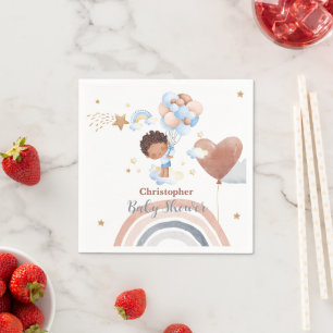 Cute baby Balloon African american kid baby shower Napkins
