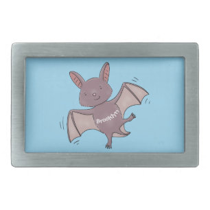 Cute baby bat flying cartoon illustration belt buckle