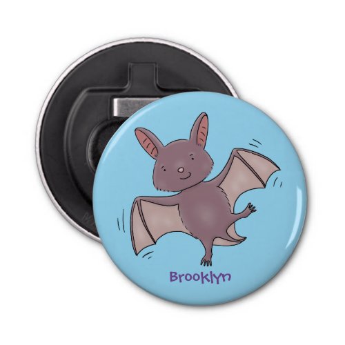 Cute baby bat flying cartoon illustration bottle opener