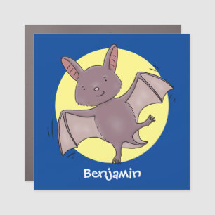 Cute baby bat flying cartoon illustration car magnet