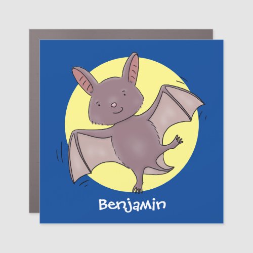 Cute baby bat flying cartoon illustration car magnet