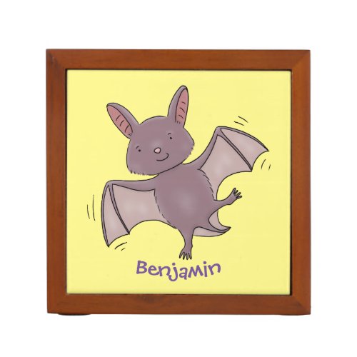 Cute baby bat flying cartoon illustration desk organizer