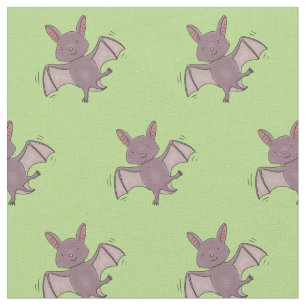 Cute baby bat flying cartoon illustration fabric