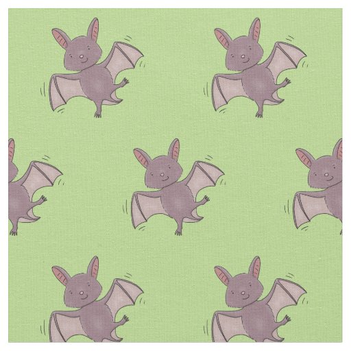 Cute baby bat flying cartoon illustration fabric