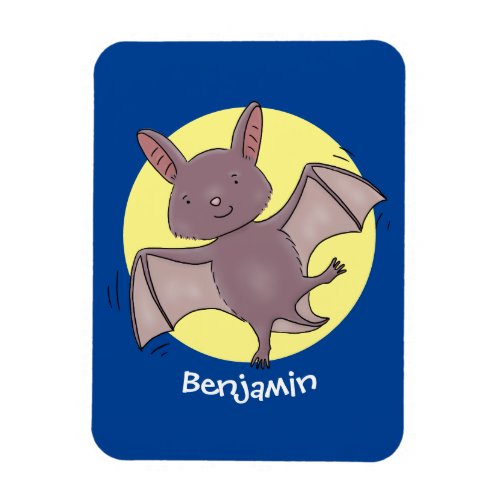 Cute baby bat flying cartoon illustration magnet