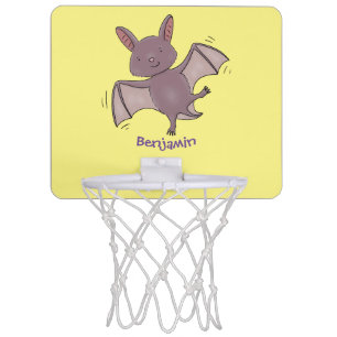 Cute baby bat flying cartoon illustration mini basketball hoop