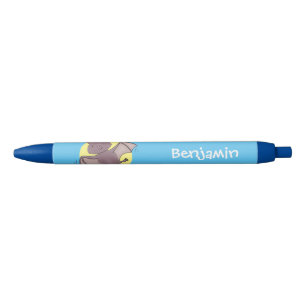 Cute baby bat flying cartoon illustration pen