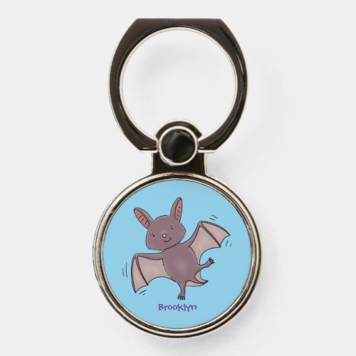 Cute baby bat flying cartoon illustration phone ring stand