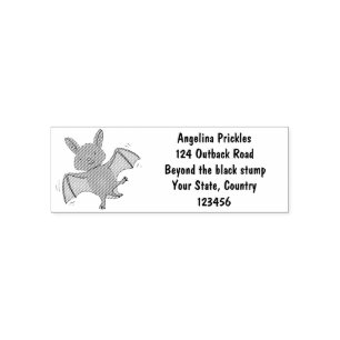 Cute baby bat flying cartoon illustration self-inking stamp