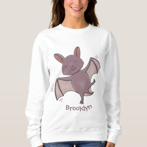 Cute baby bat flying cartoon illustration sweatshirt