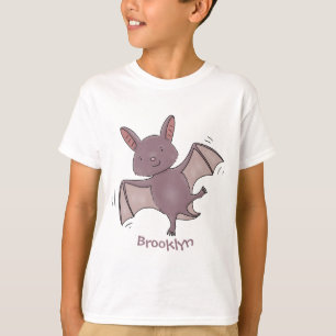 Cute baby bat flying cartoon illustration T-Shirt
