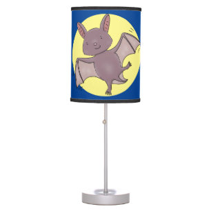 Cute baby bat flying cartoon illustration table lamp