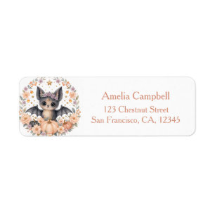 Cute Baby Bat Halloween Label