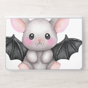Cute Baby Bat Illustration, Adorable Watercolor Gr HP Laptop Skin