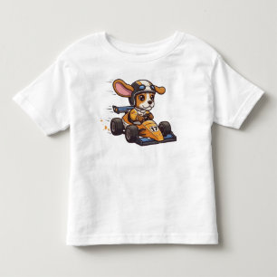 Cute Baby Beagle Race Car Driver Toddler T-shirt