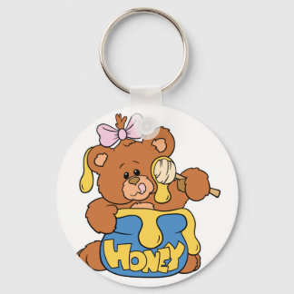 Cute Baby Bear and Honey Keychain