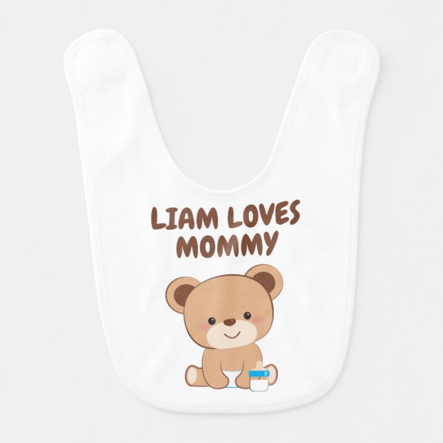 Cute Baby Bear Baby Bib (Front)