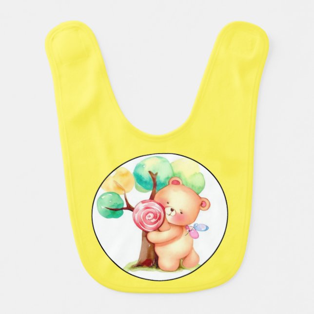 Cute Baby Bear Baby Bib (Front)