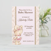 Cute Baby Bear Baby Shower Invitation (Standing Front)