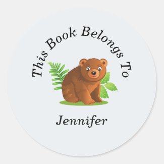 Cute Baby Bear Back to School Classic Round Sticker