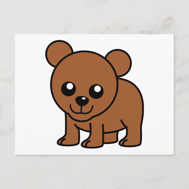 Cute baby bear cartoon postcard (Front)