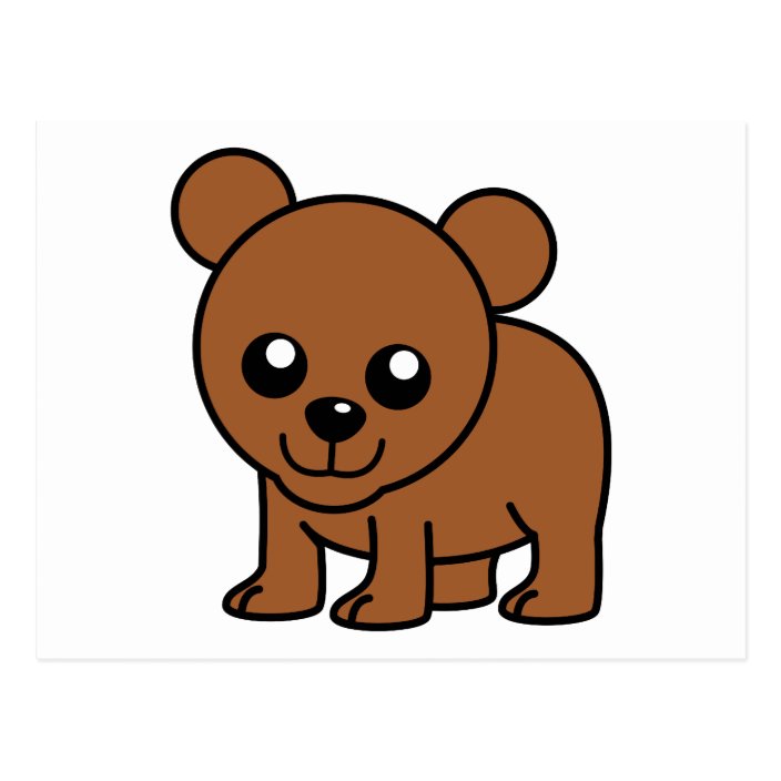 Cute Baby Bear Cartoon Postcard Zazzle Com