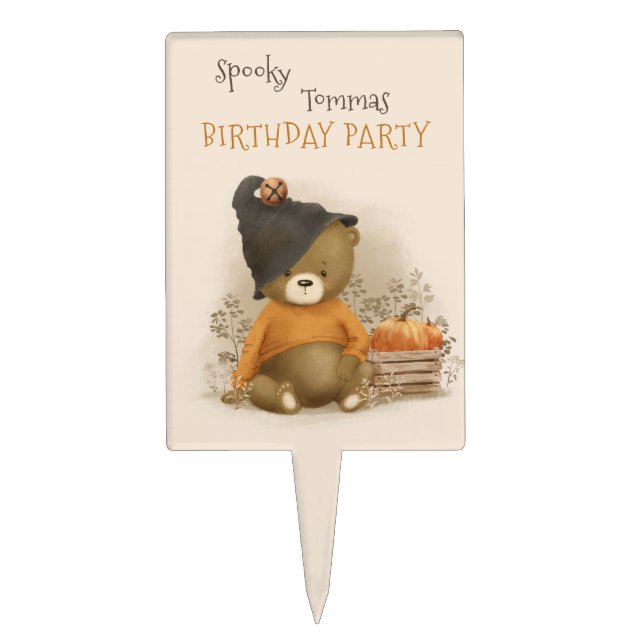 Cute Baby Bear Halloween Cake Topper (Front)