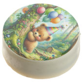 Cute Baby Bear Happy Birthday Party Chocolate Covered Oreo (Angled)