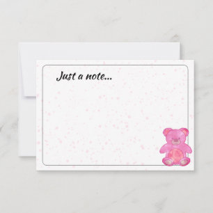 Cute Baby Bear In Pink Custom Just a Note