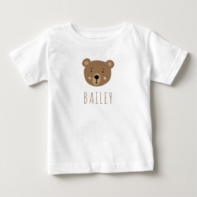 Cute baby bear modern blue baby T-Shirt (Front)