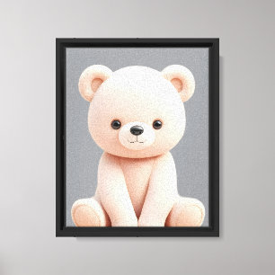 Cute Baby Bear Nursery Canvas Print