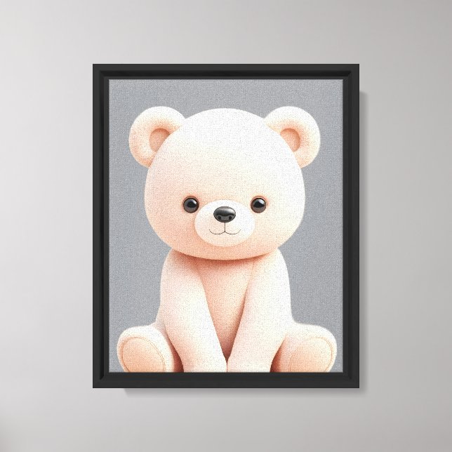 Cute Baby Bear Nursery Canvas Print (Front)