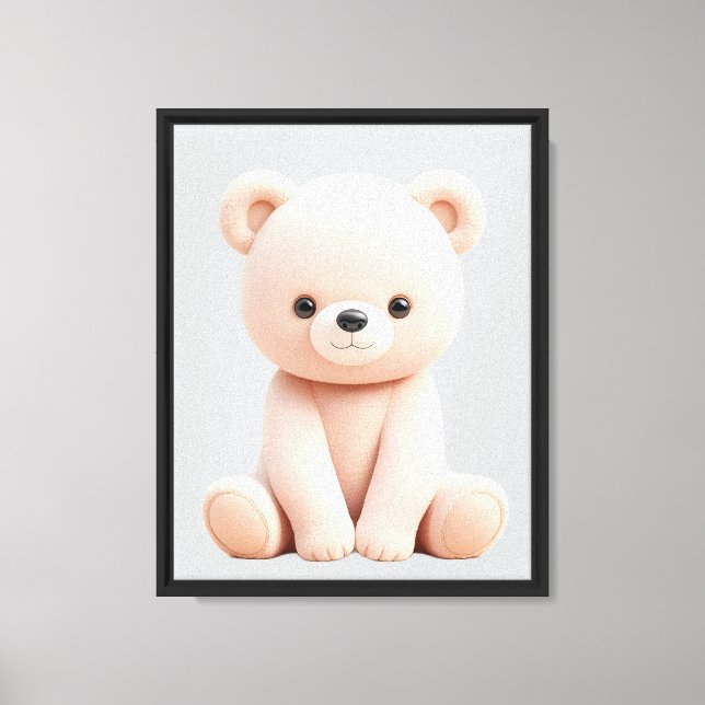 Cute Baby Bear Nursery Canvas Print (Front)