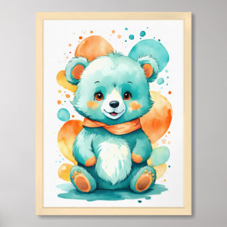 Cute Baby Bear Nursery Wall Art
