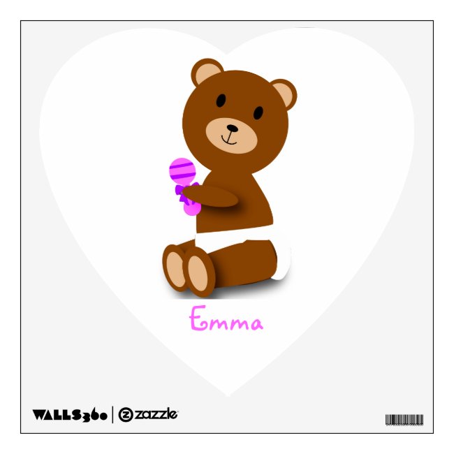 Cute Baby Bear Personalize Wall Decal