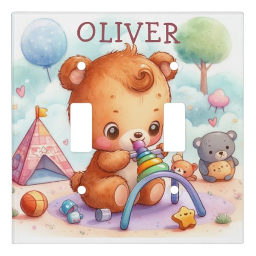 Cute Baby Bear Personalized Light Switch Cover