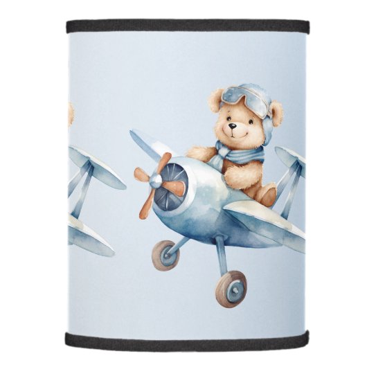 Cute Baby Bear Pilot Blue Airplane Beautiful Lamp Shade (Right)