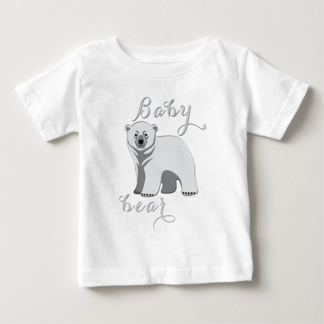 Cute Baby Bear Polar Bear Family T-Shirt (Front)