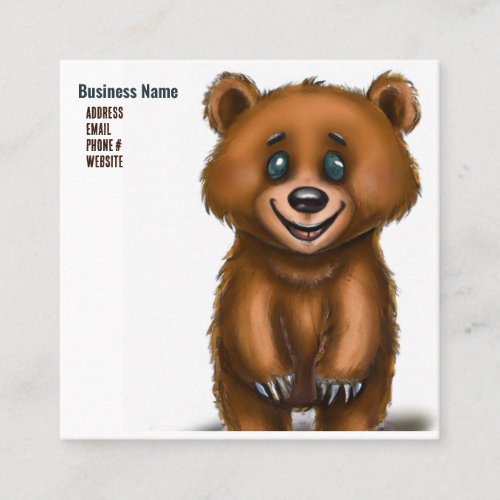 Cute Baby Bear Square Business Card