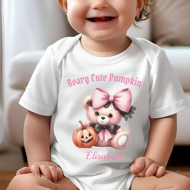 Cute Baby Bear with Pumpkin Pink Bodysuit (Creator Uploaded)