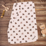 Cute Baby Bears Pattern Personalized Baby Blanket at Zazzle