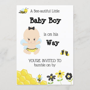*~* Cute Baby Bee Baby BOY Shower Invitation