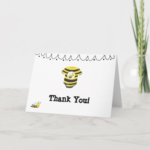 ** Cute Baby Bee Baby Shower Thank You Card