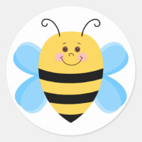 Cute Baby Bee Classic Round Sticker