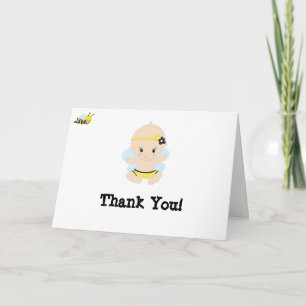 *~* Cute Baby Bee Girl Baby Shower Thank You Card