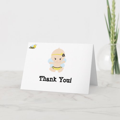 *~* Cute Baby Bee Girl Baby Shower Thank You Card