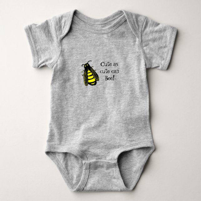 Cute Baby Bee Honeybee with Fun Text Bodysuit (Front)